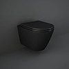 RAK Feeling Rimless Wall Hung Toilet with Soft Close Seat - Matt Black profile small image view 1 