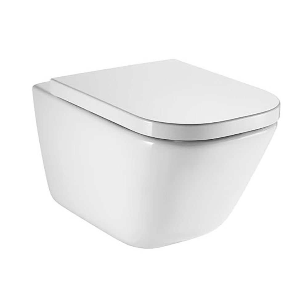 Roca The Gap Rimless Wall Hung Toilet + Compact Soft Close Seat