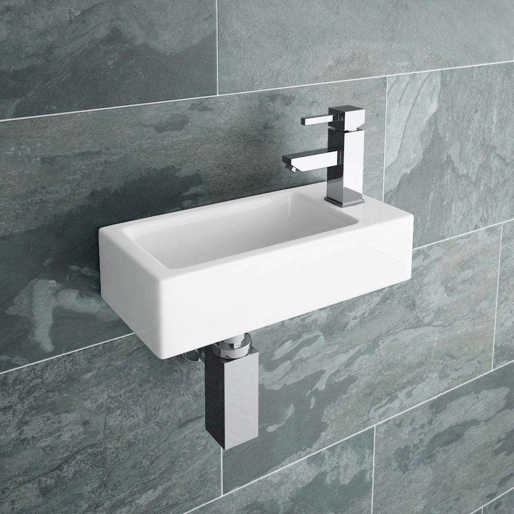 Rondo Cloakroom Suite (Toilet + Wall Hung Basin) | Victorian Plumbing UK