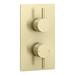 Arezzo Brushed Brass Round Shower Package with Concealed Valve + Ceiling Mounted Head profile small image view 4 