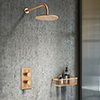 Arezzo Brushed Bronze Round Shower Package with Concealed Valve + Head profile small image view 1 
