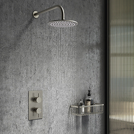 Arezzo Gunmetal Grey Round Shower Package with Concealed Valve + Head
