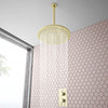 Arezzo Brushed Brass Twin Concealed Shower Valve inc. 300mm Head + Ceiling Mounted Arm profile small image view 1 