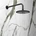 Arezzo Matt Black Round Thermostatic Shower Pack with Head + Handset (Oval Backplate) profile small image view 3 