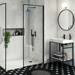 Arezzo Matt Black Round Thermostatic Shower Pack with Head + Handset (Oval Backplate) profile small image view 6 