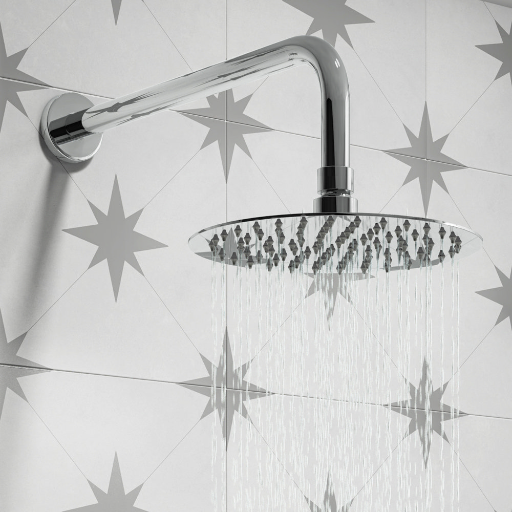 Cruze Round 200mm Chrome Fixed Shower Head + Wall Mounted Arm