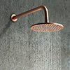 Arezzo Round 195mm Rose Gold Fixed Shower Head + Wall Mounted Arm profile small image view 1 