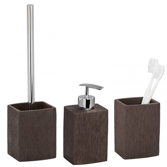 Wenko Recife Bathroom  Accessories  Set Brown at Victorian 