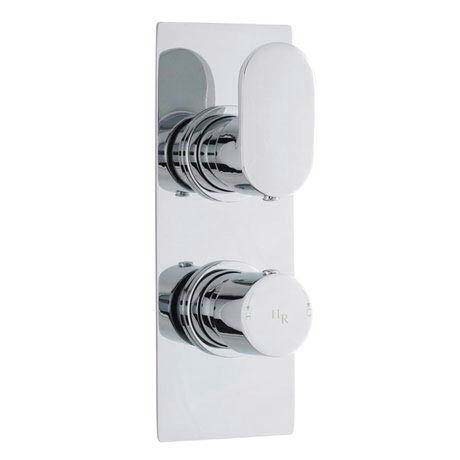 Hudson Reed Reign Twin Concealed Thermostatic Shower Valve w/ Diverter - Square Plate - REI3207