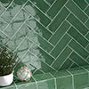 Retford Chevron Green Gloss Wall Tiles - 75 x 230mm Small Image