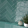 Retford Chevron Turquoise Gloss Wall Tiles - 75 x 230mm Small Image