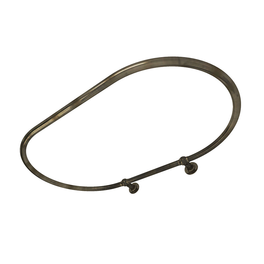 Chatsworth Traditional 1200 x 815mm Antique Brass Oval Shower Curtain