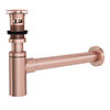 Arezzo Round Rose Gold Click Clack Basin Waste + Bottle Trap Pack profile small image view 1 