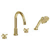 Burlington Riviera Art Deco Gold 4 Hole Bath Shower Mixer profile small image view 1 