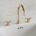 Burlington Riviera Art Deco Gold 3 Hole Deck Basin Mixer profile small image view 2 