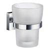 Smedbo House - Polished Chrome Holder with Frosted Glass Tumbler - RK343 profile small image view 1 