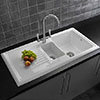 Reginox Traditional White Ceramic 1.5 Kitchen Sink + Mixer Tap profile small image view 1 
