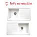 Reginox White Ceramic 1.0 Bowl Kitchen Sink + Mixer Tap profile small image view 2 