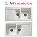 Reginox Contemporary White Ceramic 1.5 Bowl Kitchen Sink RL501CW + Tap profile small image view 2 
