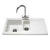 Reginox Contemporary White Ceramic 1.5 Bowl Kitchen Sink - RL501CW profile small image view 1 