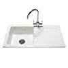 Reginox Contemporary White Ceramic 1.0 Bowl Kitchen Sink RL504CW + Tap profile small image view 1 