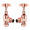 Art Deco Rose Gold Traditional Angled Radiator Valves profile small image view 1 