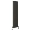 Reina Flat Vertical Double Panel Designer Radiator - Anthracite profile small image view 1 