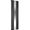 Reina Reflect Vertical Steel Designer Radiator - 1800 x 445mm - Black profile small image view 1 