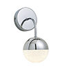 Revive Chrome LED Bathroom Wall Light with Crackle Effect Diffuser profile small image view 1 