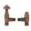 Hudson Reed - Traditional Thermostatic Angled Radiator Valves - Antique Brass - RV006 profile small image view 1 