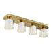 Revive Satin Brass/Champagne Glass 4-Light Bar Ceiling Light profile small image view 2 
