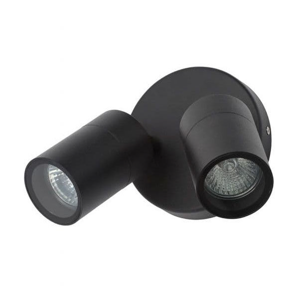 Revive Outdoor Black Adjustable Twin Spotlights