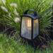 Revive Outdoor Matt Black Pedestal Light with Seeded Glass Diffuser profile small image view 2 
