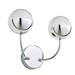 Revive Chrome 2-Light LED Bathroom Wall Light with Crackle Effect Diffusers profile small image view 2 