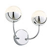 Revive Chrome 2-Light LED Bathroom Wall Light with Crackle Effect Diffusers profile small image view 1 