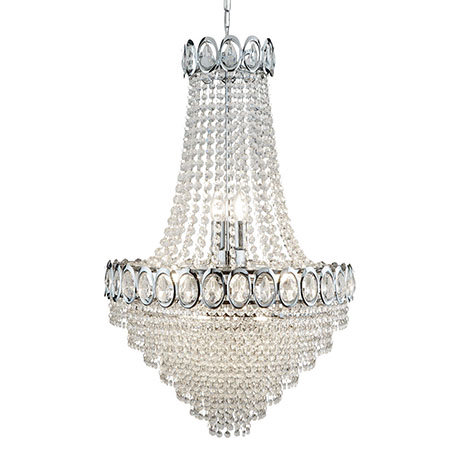 Revive Chrome 11 Light Chandelier with Crystal Beads