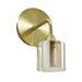 Revive Satin Brass/Champagne Glass Wall Light profile small image view 2 