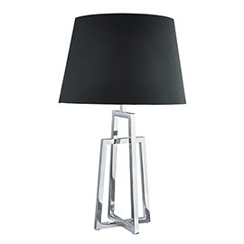 Revive Chrome Table Lamp with Tapered Black Lamp Shade
