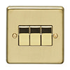 Revive 3 Gang 2 Way Light Switch - Brushed Brass profile small image view 1 