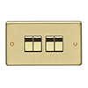 Revive 4 Gang 2 Way Light Switch - Brushed Brass profile small image view 1 