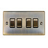Revive 4 Gang 2 Way Light Switch - Antique Brass profile small image view 1 