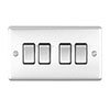 Revive 4 Gang 2 Way Light Switch - Satin Steel profile small image view 1 
