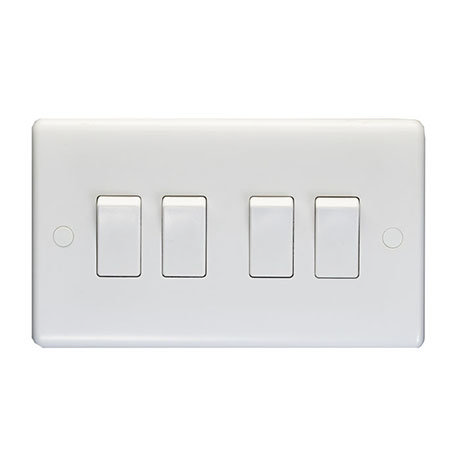 Revive 4 Gang 2 Way Light Switch - White