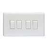 Revive 4 Gang 2 Way Light Switch - White profile small image view 1 
