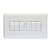 Revive 6 Gang 2 Way Light Switch - White profile small image view 1 