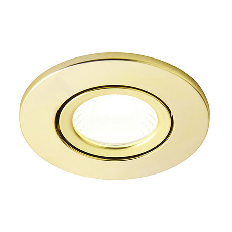 Revive Satin Brass IP65 LED Fire-Rated Tiltable Downlight