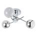 Revive Chrome 3-Light LED Bathroom Ceiling Light with Crackle Effect Diffusers profile small image view 2 