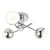 Revive Chrome 3-Light LED Bathroom Ceiling Light with Crackle Effect Diffusers profile small image view 1 