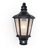Revive Outdoor Traditional Black Half Wall Light with PIR Sensor profile small image view 1 