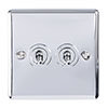 Revive Twin Toggle Light Switch - Polished Chrome profile small image view 1 